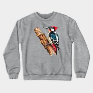 Watercolor Woodpecker on a Twig Crewneck Sweatshirt